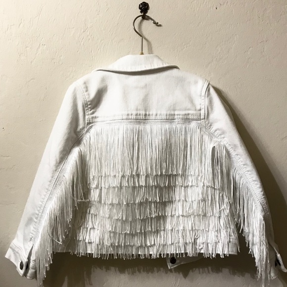 white fringe jean jacket